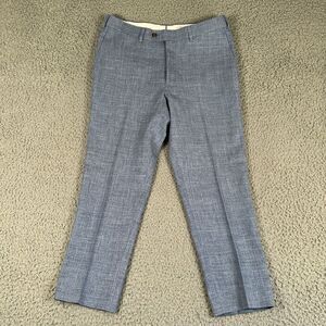 Suit Supply Dress Pants Mens 38 Short (32 Measured) Blue‎ Wool Linen Silk Blend